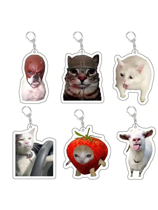 Key Chain Mobile Phone Dog Cat Meme