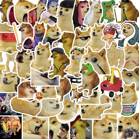 50PCS Doge MEME Funny Stickers Vintage For Hot DIY Kids Notebook Luggage Motorcycle Laptop Refrigerator Decals Graffiti Toys